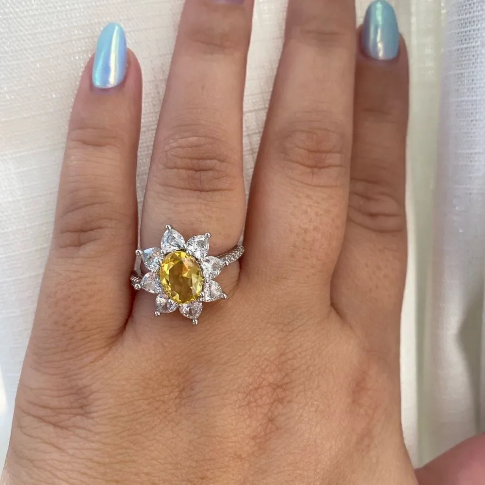 Stunning yellow canary ring